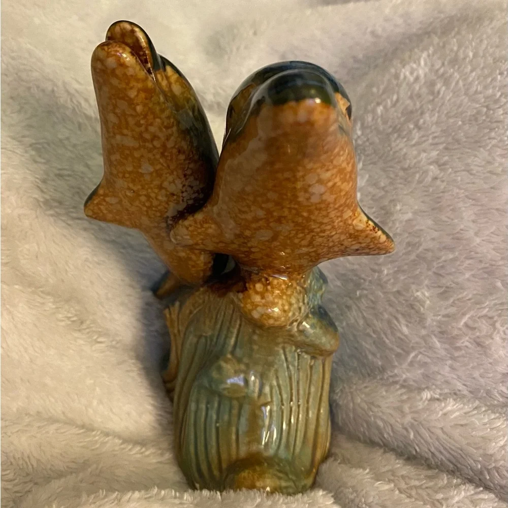 Glazed Pottery Dolphins Figure School Of Dolphins 5”x7